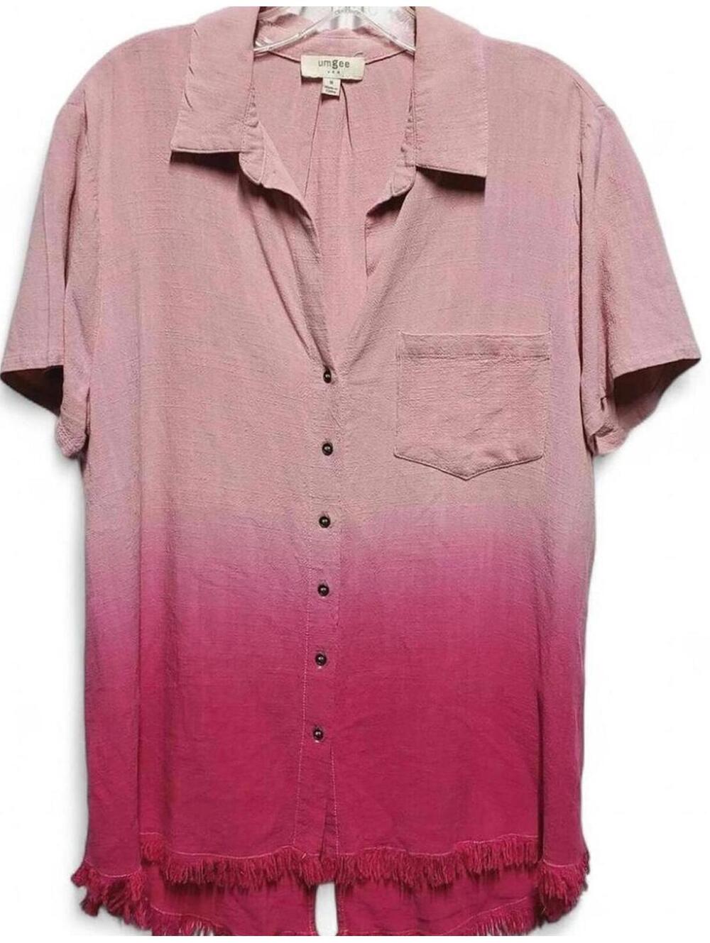 Umgee U.S.A. Women's Pink Ombre button down size M